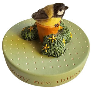 Hallmark Marjolein Bastin Tit Bird Candle Jar Cover Topper Natures Sketchbook